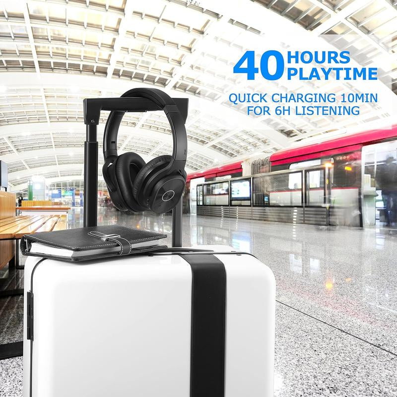 Lionheart Active Noise Canceling Headphones – Foldable Wireless Bluetooth 5.3 Over-Ear Headset with Deep Bass, Built-In Microphone, 40-Hour Playtime, and Immersive Sound