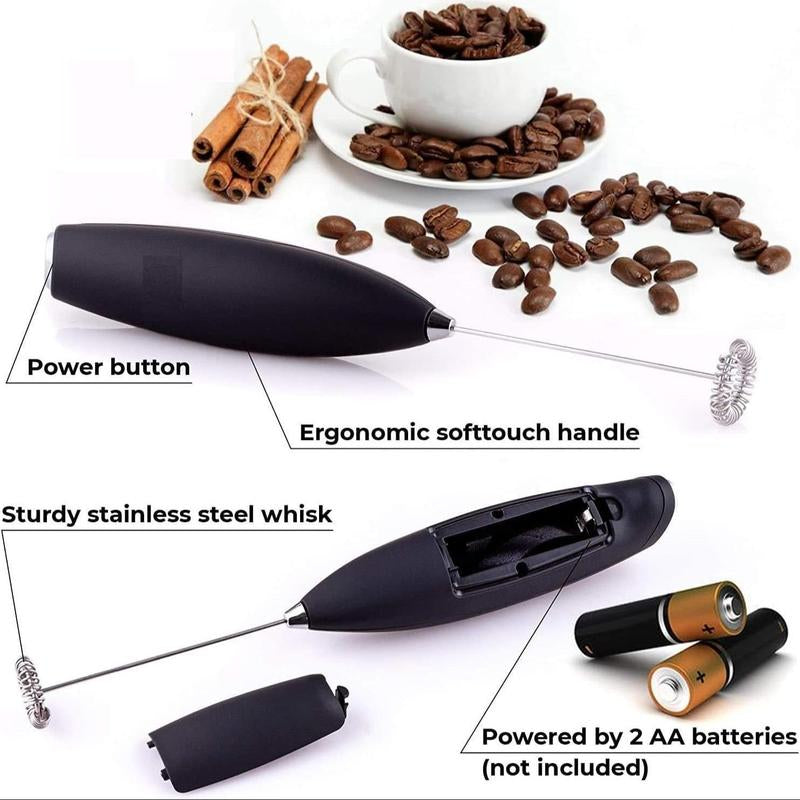 Electric Handheld Milk Frother & Beverage Blender – Portable Kitchen Gadget for Coffee & More (Batteries Not included 2AA)