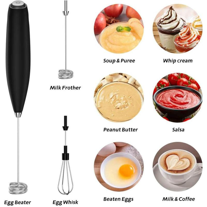 Electric Handheld Milk Frother & Beverage Blender – Portable Kitchen Gadget for Coffee & More (Batteries Not included 2AA)
