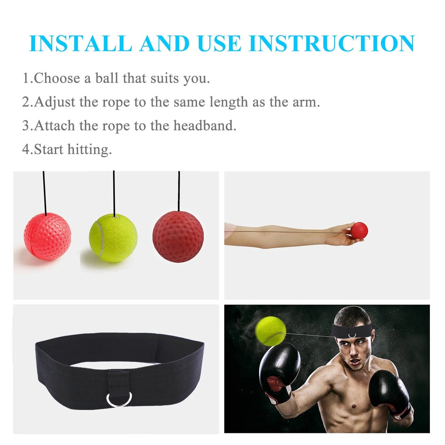 Lionheart Reflex Boxing 3-Ball Set – Adjustable Level Training Kit for Speed, Agility & Precision