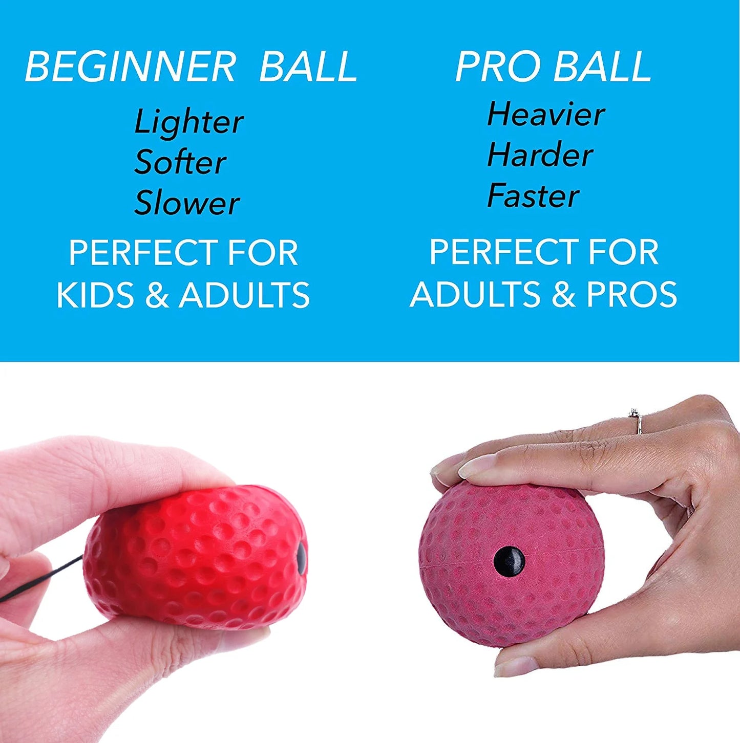 Lionheart Reflex Boxing 3-Ball Set – Adjustable Level Training Kit for Speed, Agility & Precision