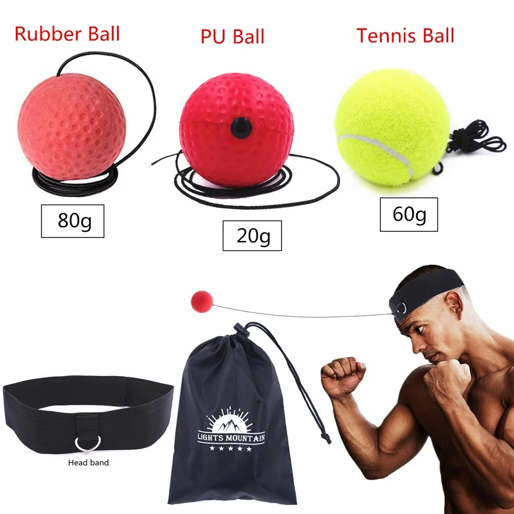Lionheart Reflex Boxing 3-Ball Set – Adjustable Level Training Kit for Speed, Agility & Precision