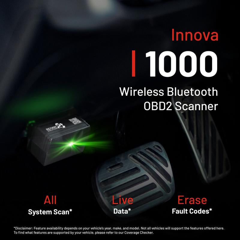 LionHeart by Innova 1000 OBD2 Bluetooth Scanner - Check Engine ABS SRS - No Subscriptions - Free Updates - Compatible with Most Vehicles - Full Support Online and by Phone