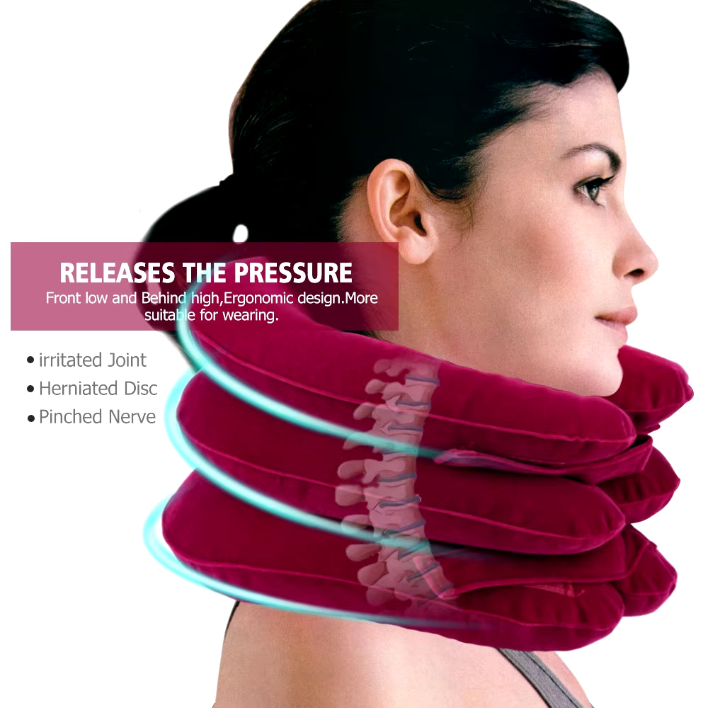 Cervical Neck Pillow & Traction Device for Alleviating Chronic Neck and Shoulder Pain