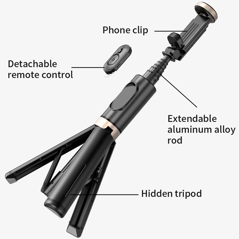 LionHeart 28" Lightweight Selfie Stick Tripod with Wireless Remote, Extendable Phone Stand for iPhone & Android