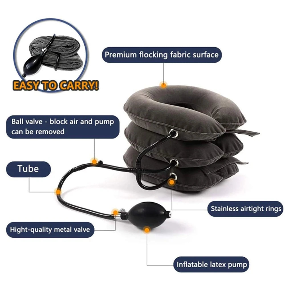 Cervical Neck Pillow & Traction Device for Alleviating Chronic Neck and Shoulder Pain