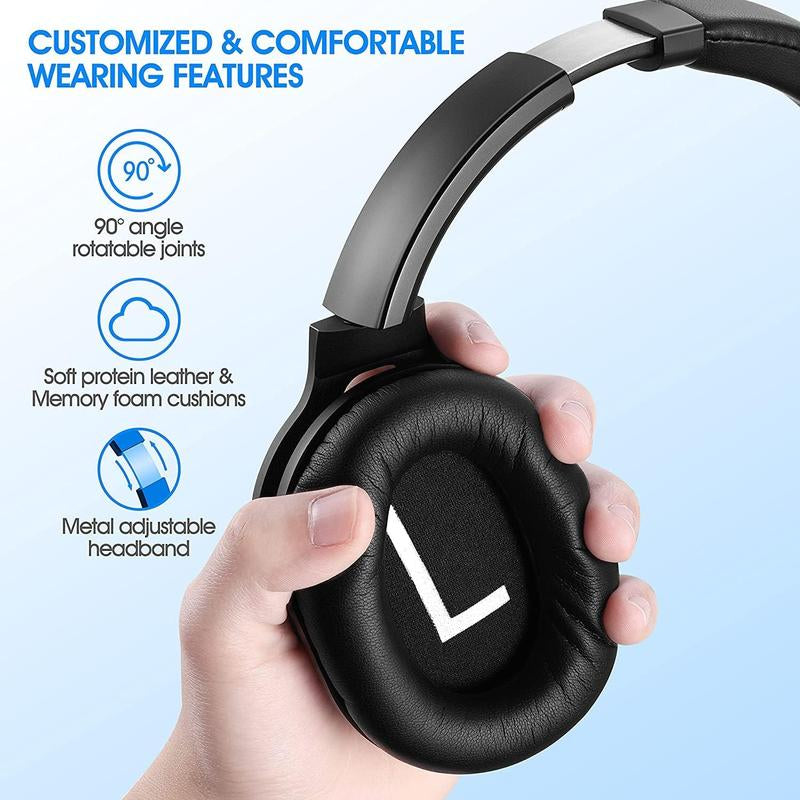  Lionheart Active Noise Canceling Headphones – Foldable Wireless Bluetooth 5.3 Over-Ear Headset with Deep Bass, Built-In Microphone, 40-Hour Playtime, and Immersive Sound