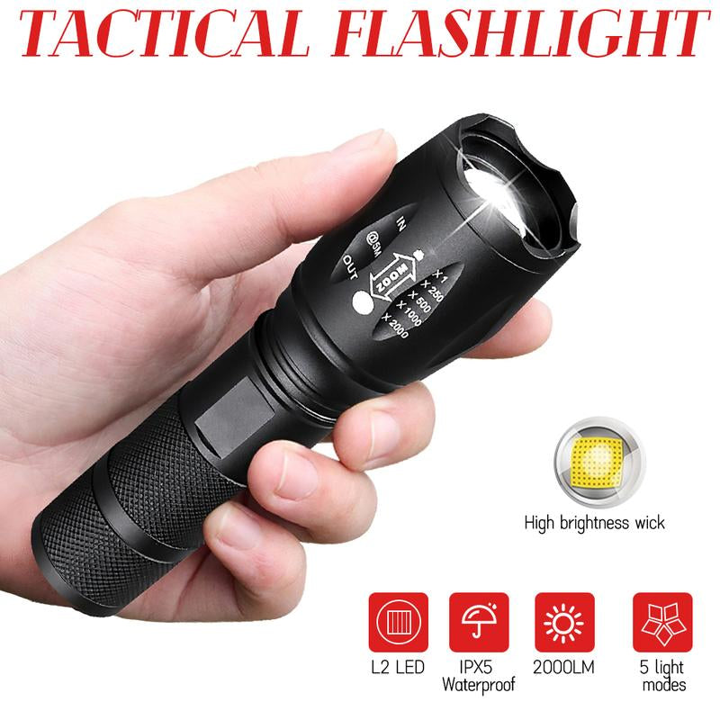 LionHeart 2-Pack Tactical 1000 Lumen LED Flashlight with 5 Modes, IPX5 Zoomable, Great for Camping, Vehicle, Outdoor Use, and Watching Out for Things That go "BUMP" in the Night