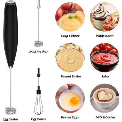Electric Handheld Milk Frother & Beverage Blender – Portable Kitchen Gadget for Coffee & More (Batteries Not included 2AA)