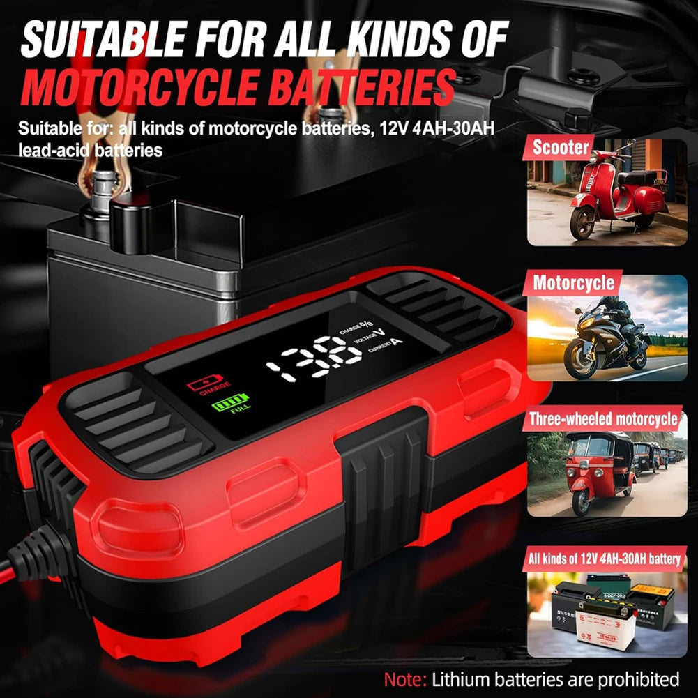 LionHeart 12V 2A Fully Automatic Battery Charger & Maintainer with Digital Display | For Cars, Motorcycles, Jet Skis & More