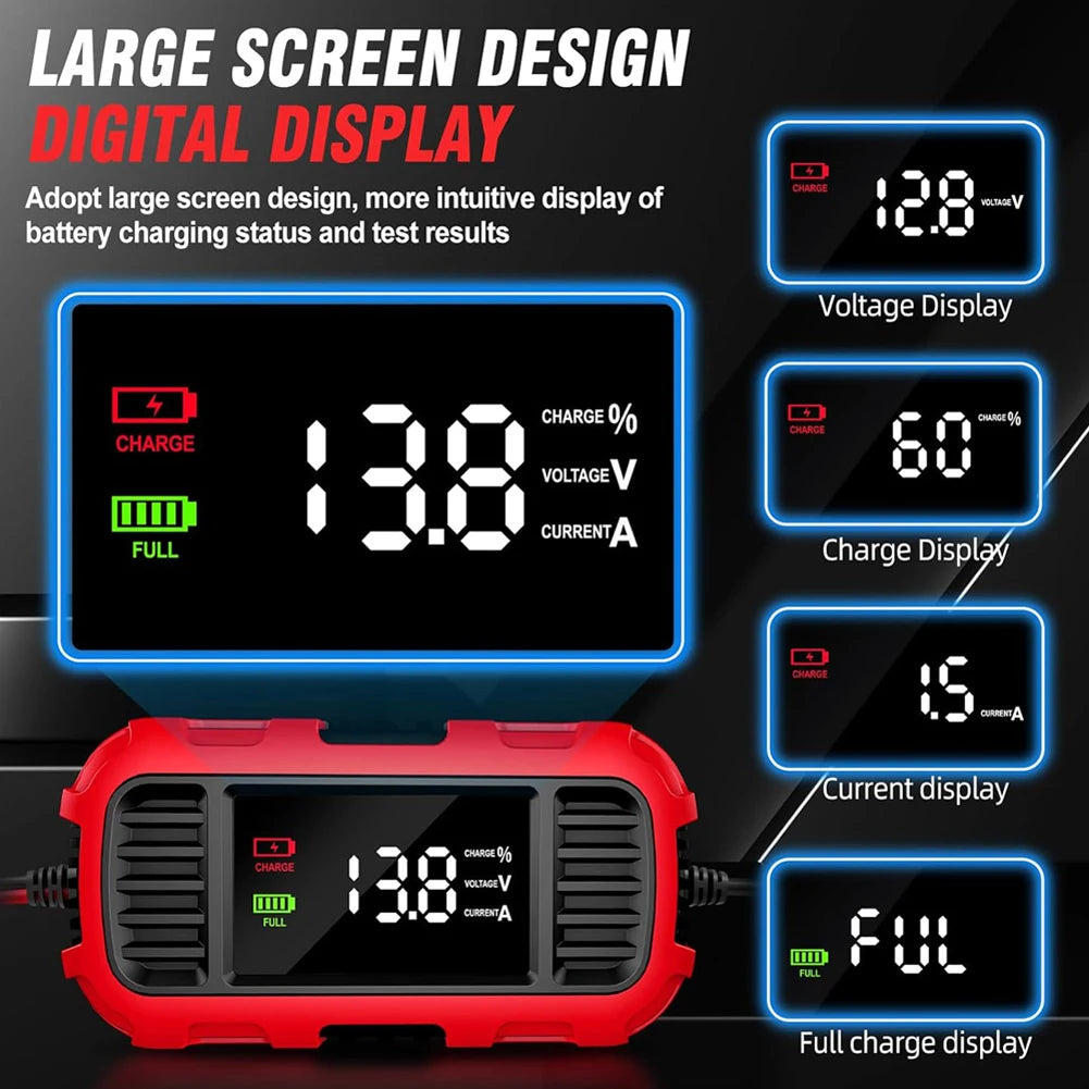 LionHeart 12V 2A Fully Automatic Battery Charger & Maintainer with Digital Display | For Cars, Motorcycles, Jet Skis & More