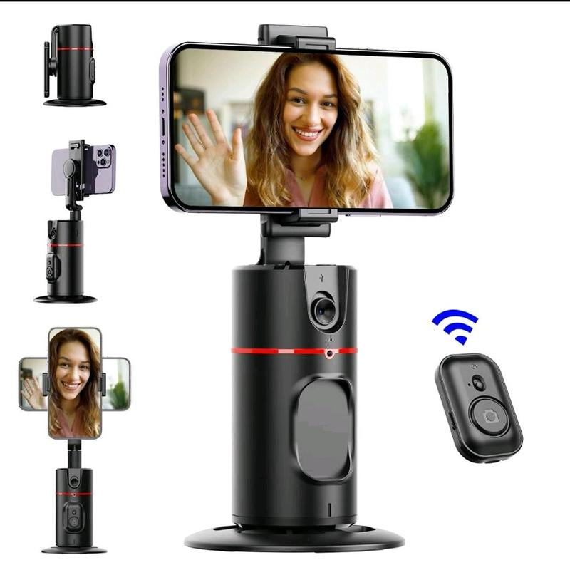 Everything Included- Gimbal Auto Face Tracking- Combo Pack- W/ Separate Extendable Selfie Stick Tripod, Remote Control W/2 Piece LED Lights. 360° Rotatable Selfie Stand Camera Phone Tracking Holder, Phone Stabilizer Selfie Accessories Cellphone Smartphone