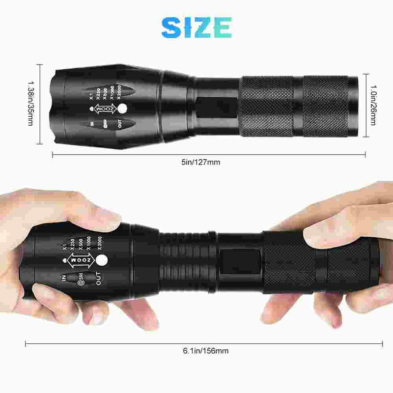 LionHeart 2-Pack Tactical 1000 Lumen LED Flashlight with 5 Modes, IPX5 Zoomable, Great for Camping, Vehicle, Outdoor Use, and Watching Out for Things That go "BUMP" in the Night